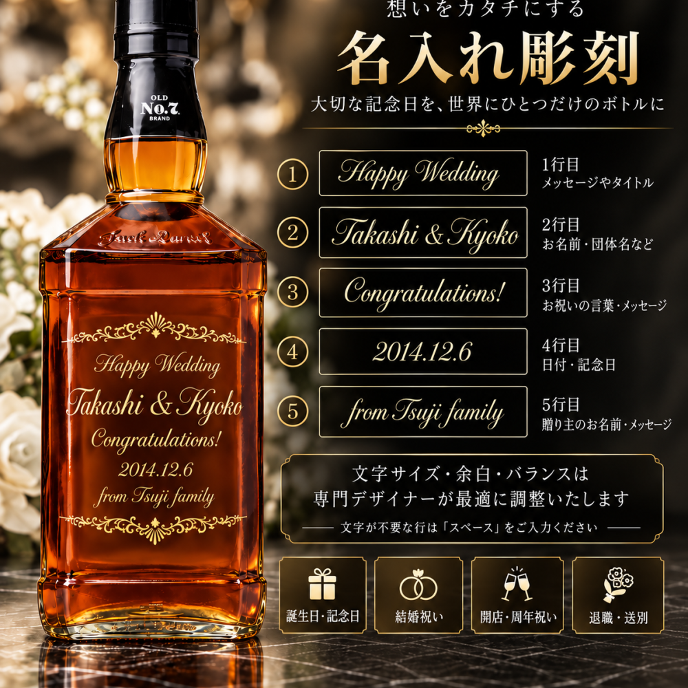 【マグナムボトル】名入れ彫刻 横書き 英語・日本語対応】ジャックダニエル ウイスキー 1750ml 名前入り 誕生日 還暦祝い 退職祝