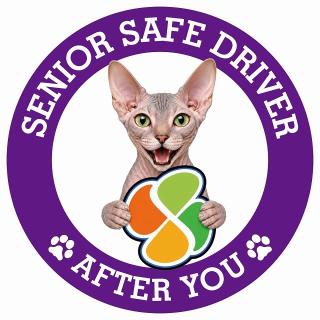 カーサイン 高齢者マーク SENIOR SAFE DRIVER ドンスコイ ステッカー シール 直径13cm 肉球 日本製 車