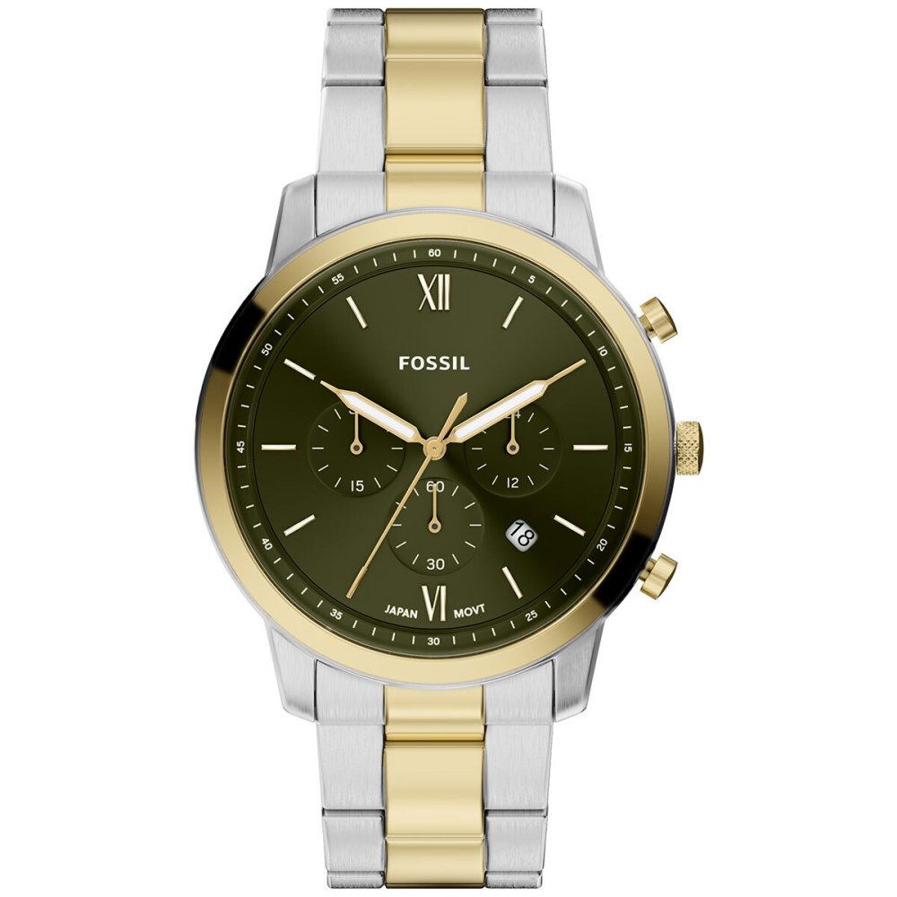 フォッシル FOSSIL 腕時計 メンズ NEUTRA クロノグラフ アナログ ツートーン ステンレススチールウォッチ FS6189【2026 新作】