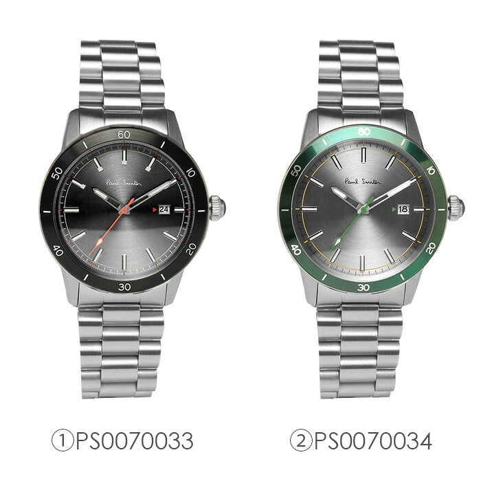 ポールスミス Paul Smith 腕時計 メンズ 43mm ステンレス クラシック ブランド 人気 ウォッチ ギフト プレゼント グリーン グレー ブラック シルバー