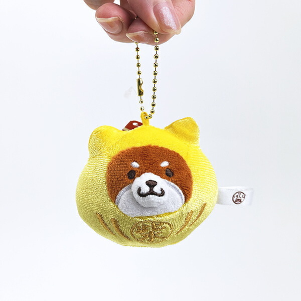 忠犬もちしば 黄色だるま ぬいぐるみボールチェーン