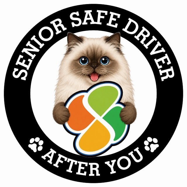 カーサイン 高齢者マーク SENIOR SAFE DRIVER ヒマラヤン ステッカー シール 直径13cm 肉球 日本製 車