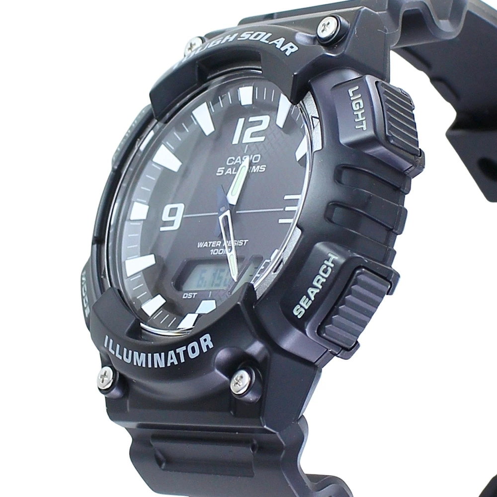箱なし カシオ 腕時計 タフソーラー メンズ レディース CASIO ブラック ホワイト アナデジ ソーラー充電 100m防水 ワールドタイム ストップウォッチ タイマー アラーム スポーツ アウトドア 海外モデル 逆輸入 プレゼント ギフト 成人 卒業 入学