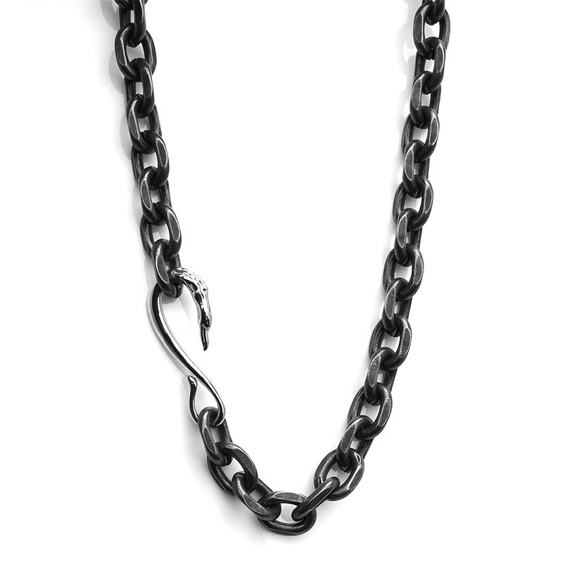 太角チェーン 幅11mm シルバー ゴールド イーグルフック チェーンネックレス フェザーネックレス チェーン 燻 太角チェーンセット 太め 太幅 極太 全てステンレス素材！