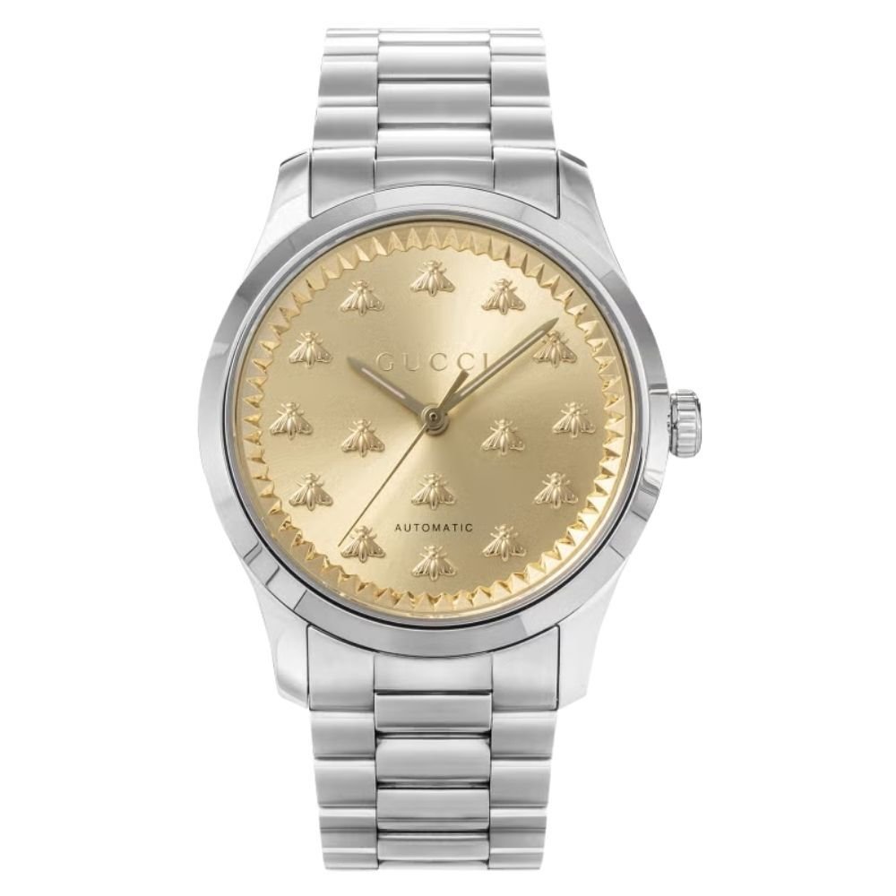 グッチ 腕時計 メンズ レディース Gタイムレス 1本限り 自動巻き 38mm ゴールド シルバー 蜂 ビー GUCCI G-Timeless ユニセックス プレゼント ギフト 成人 卒業 入学