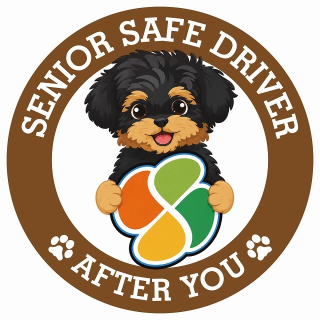 カーサイン 高齢者マーク SENIOR SAFE DRIVER ヨープー ステッカー シール 直径13cm 肉球 日本製 車