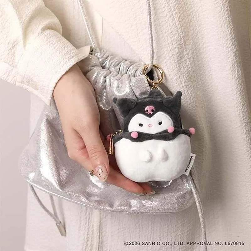 PUKUMARU チャームポーチ ぷくまる サンリオ ミニポーチ バッグチャーム 小物入れ キーホルダー マスコットポーチ シナモロール クロミ ハローキティ ポムポムプリン マイメロディ ポチャッコ ハンギョドン ウサハナ キャラクター かわいい 高校生 鍵