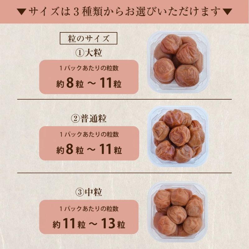 【特選紀州南高梅】【まろやか梅250g×2パック（塩分約10％）】【紀州産】【調味梅干】選べるサイズ ご飯にもぴったりのはちみつ梅干し つけもの 梅干し ギフト プレゼント 内祝