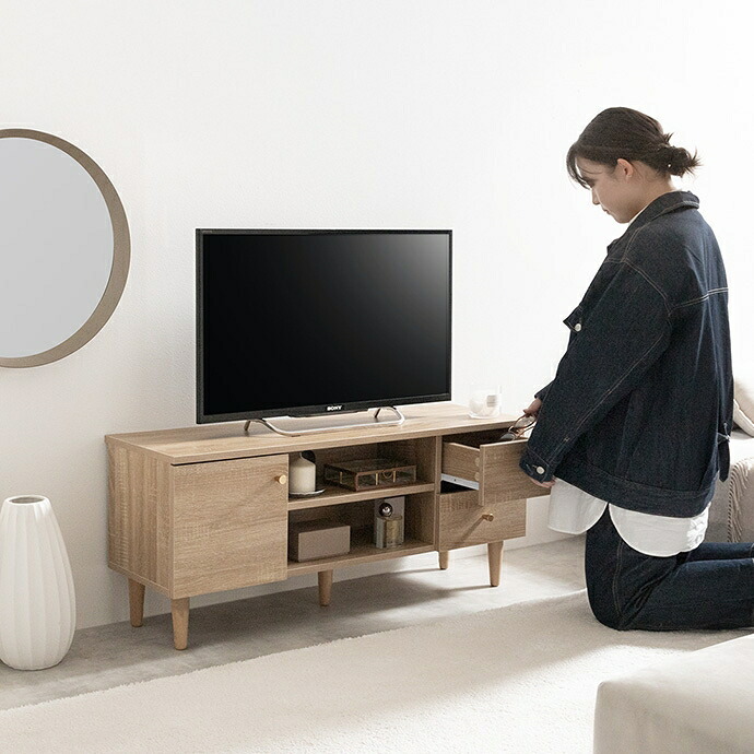 テレビ台 テレビボード TVボード ローボード TV台 テレビラック 収納棚 木製 AVラック TVラック 32型 リビングボード スリム 薄型 100cm 扉付き 引き出し タップ収納 壁付け 可動棚 かわいい 1人暮らし 新生活