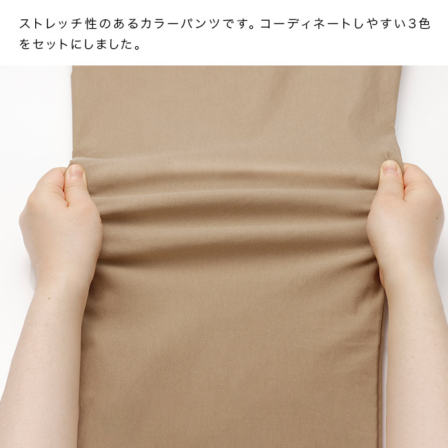 TULTEX タルテックス 刺繍入り ストレッチ カラーパンツ 3色組[メンズ パンツ ストレッチ タルテックス ズボン 3色組 ウエストゴム チノパン TULTEX カラーパンツ 紳士服 股下65cm 伸縮性 ロングパンツ ネイビー 春服 脇ゴム]