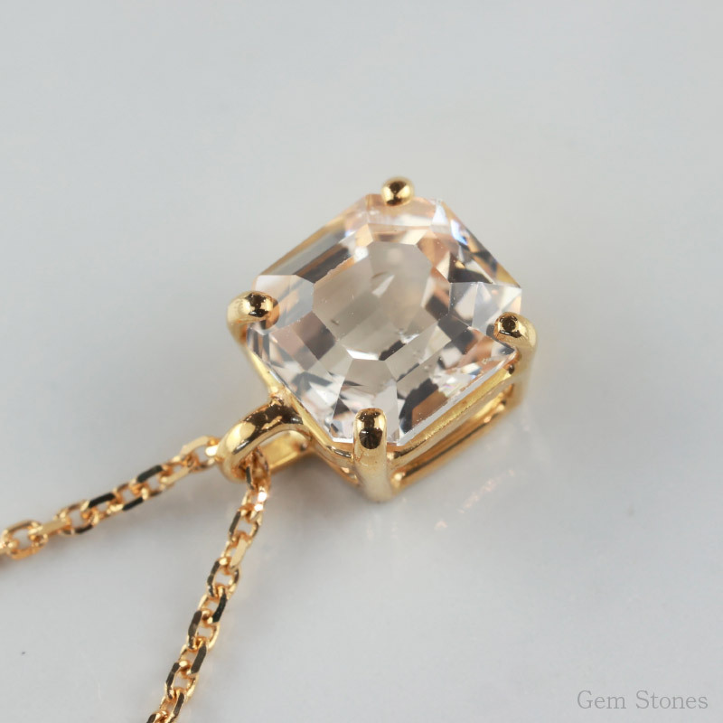 非加熱 ピーチサファイア 1.16ct ネックレス ペンダント K18 ゴールド 18金 サファイアネックレス ピーチ ホワイト サファイア レディース 一粒 シンプル 可愛い プレゼント 誕生石 Drops