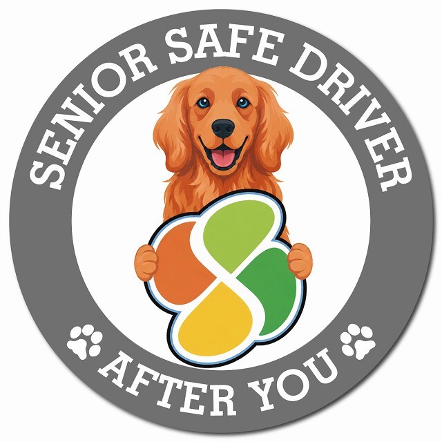 カーサイン 高齢者マーク SENIOR SAFE DRIVER アイリッシュセター マグネット 強力 直径13cm 肉球 日本製 車 ステッカー