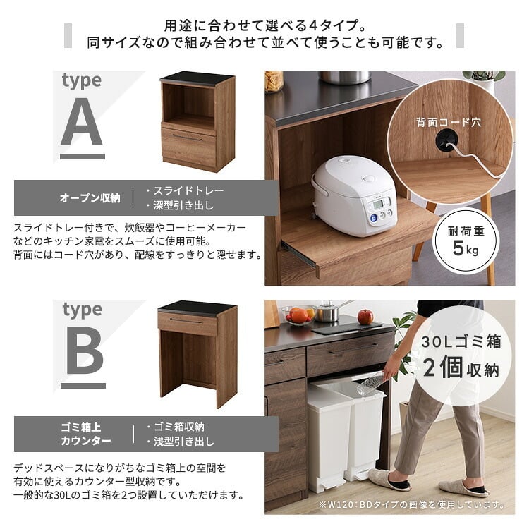 キッチンカウンター ゴミ箱収納 日本製 特殊鋼板を使った 【Lugo-ルゴ-】ゴミ箱上カウンター 60cm：