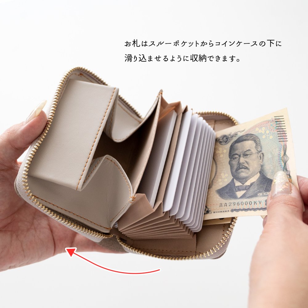 お札が折れない コンパクトウォレット 【 レトロフラワー 】 全面 ミニ財布 プレゼント