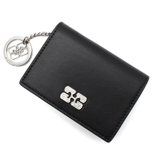 GANNI ガニー カードケース A6395-099 Card Holder カードホルダー キーリング付き ブラック