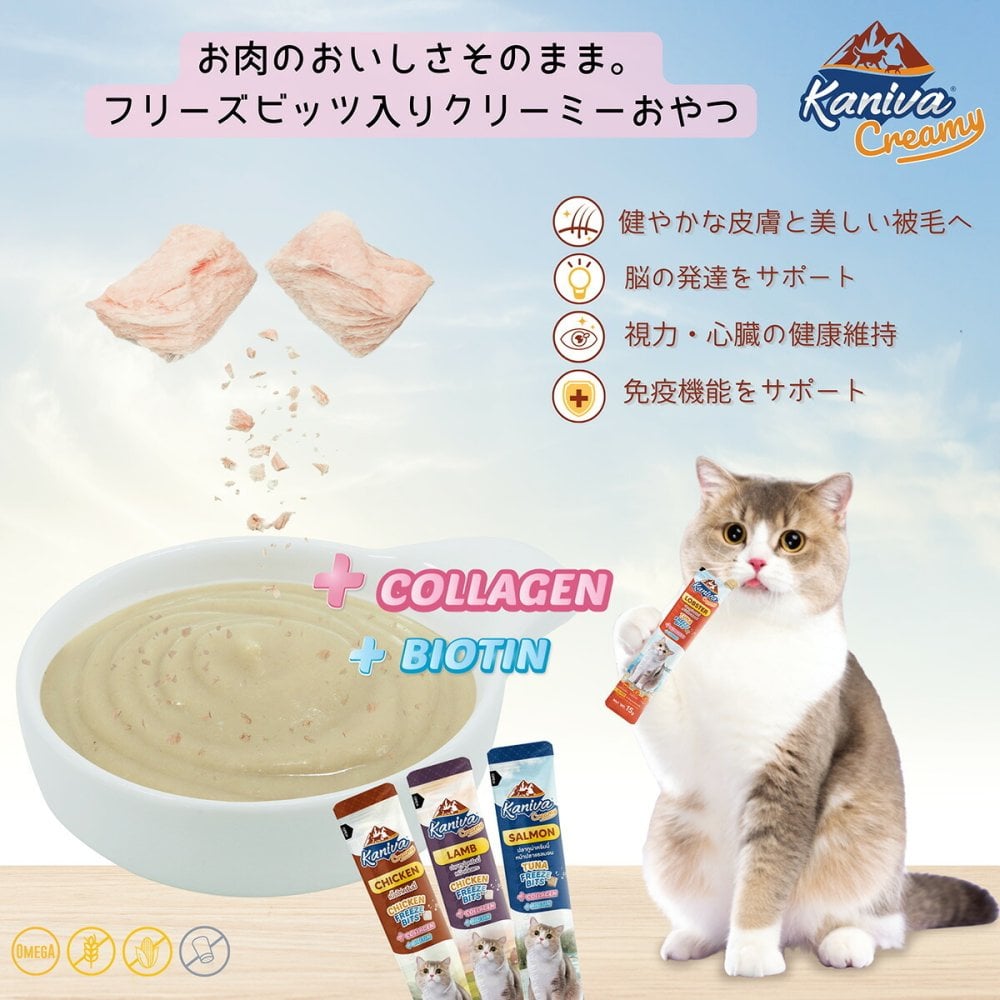 Kaniva カニワ クリーミー 猫用おやつ チキン 15g×4Pcs×16個
