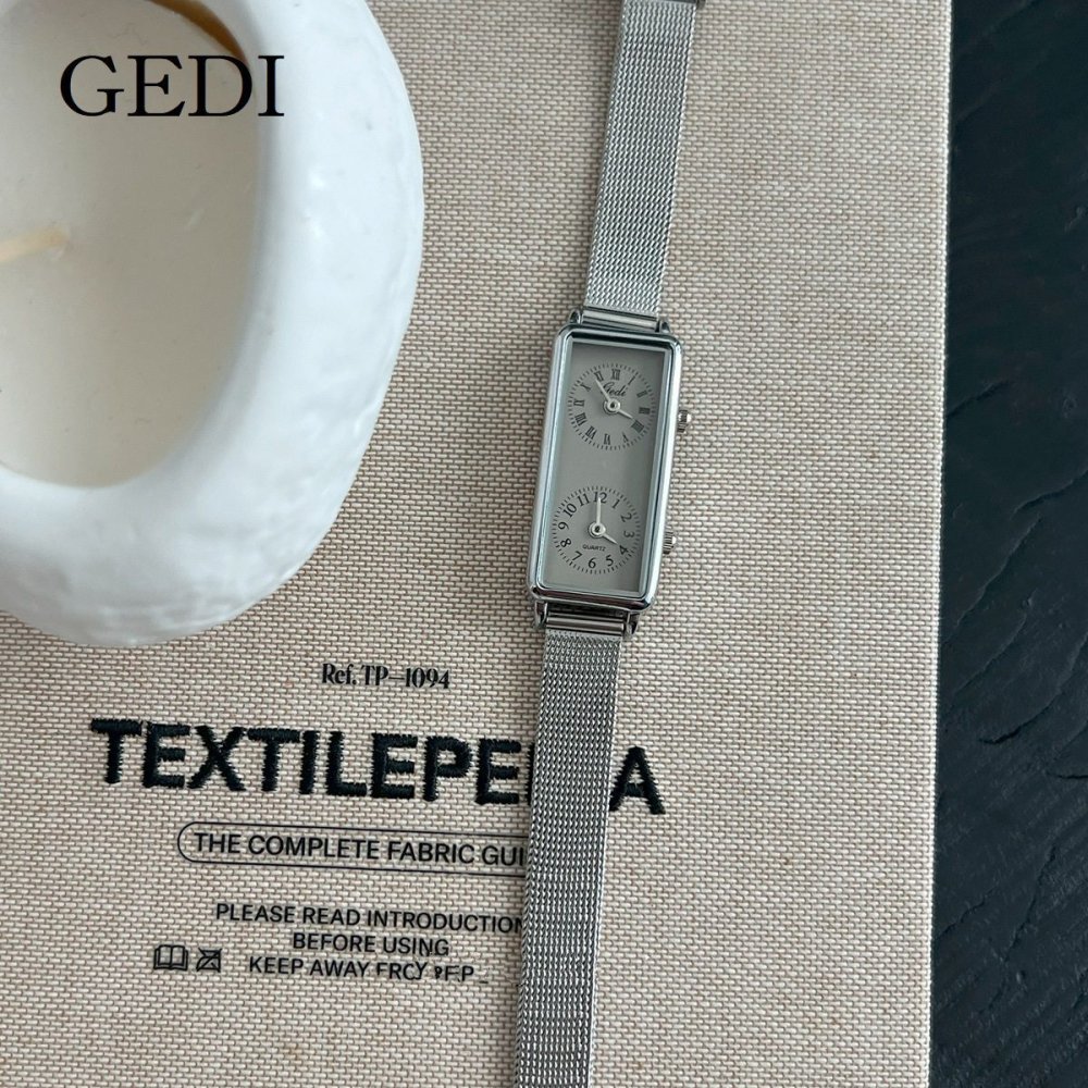 GEDI レディース 腕時計 時計 ラッピング無料 長方形 かわいい おしゃれ グレー カジュアル 可愛い 母の日 誕生日 彼女 プレゼント クリスマス ギフト 入学式 10代 20代 30代 40代 50代 セール