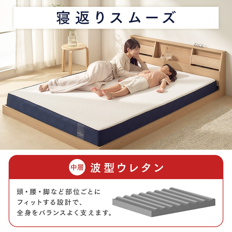 マットレス セミダブル 3層 ウレタン 体圧分散 抗菌 防臭 防ダニ加工 アイリスオーヤマ シープ オリジナルフィットウレタンマットレス MTF21-SD *