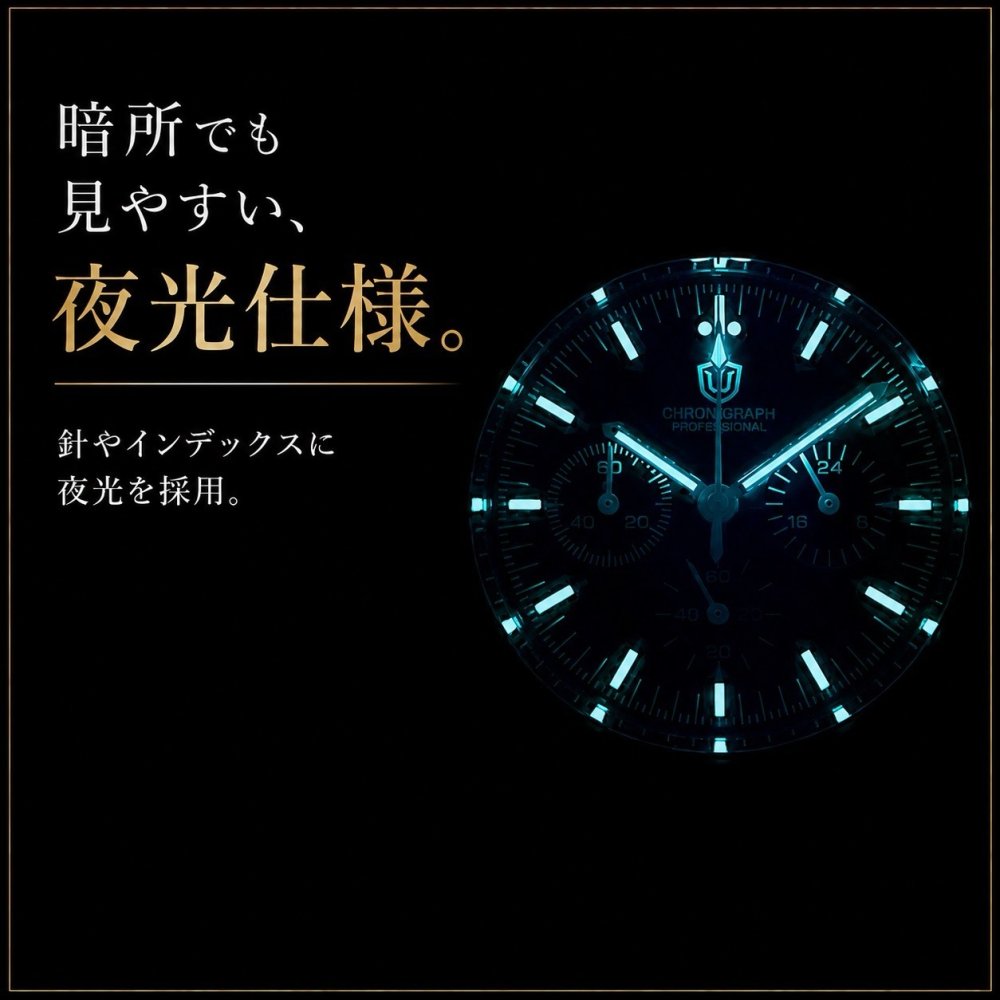 腕時計 メンズ 40代 50代 クロノグラフ オマージュウォッチ クォーツ メカクォーツ 40mm WATCHDIVES WD1860