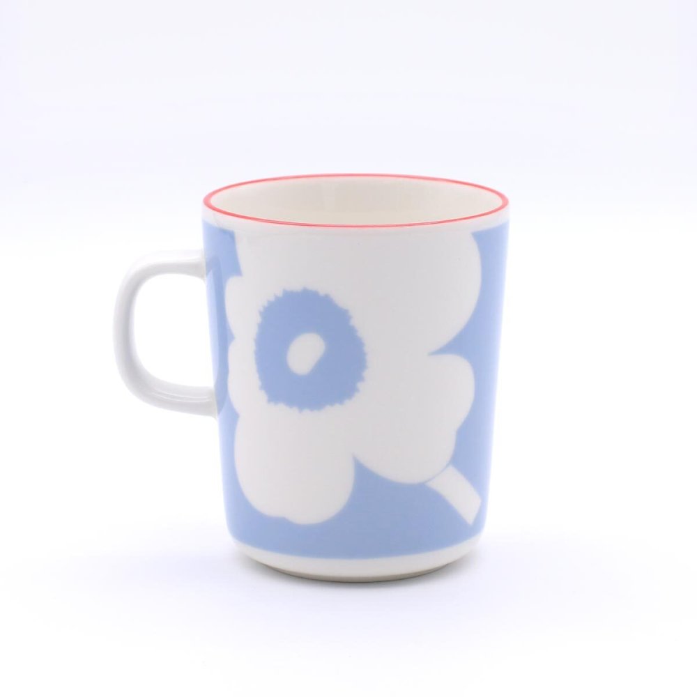 マリメッコ ユフラ ウニッコ マグカップ 250ml ホワイト/ライトブルー/オレンジレッド marimekko UNIKKO JUHLA マグ 食器 ギフト 耐熱 電子レンジ対応 結婚祝い プレゼント 贈り物