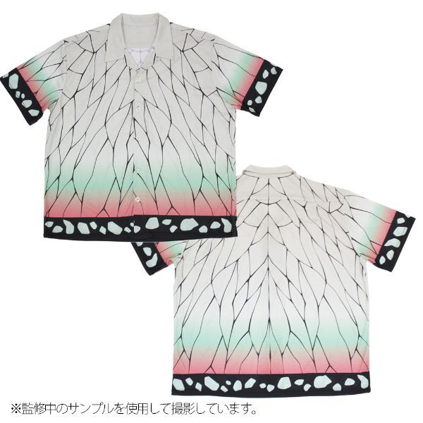 鬼滅の刃 胡蝶しのぶ ドライアロハシャツ シャツ ベージュ Lサイズ