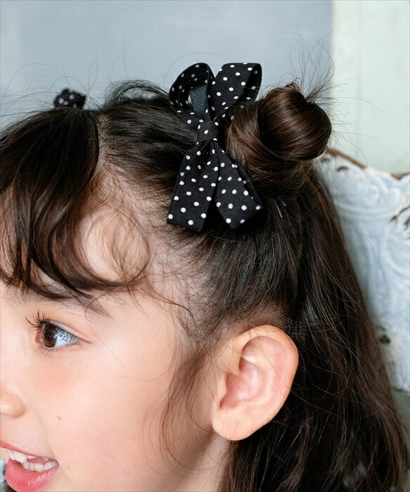 ヘアクリップ リボン かわいい 通販 Rora ドッティ 2個セット ヘアアクセサリー 髪飾り キッズ 子ども こども 女の子 ママ 姉妹 お揃い フォーマル カジュアル 卒園式 入学式 発表会 結婚式 可愛い おしゃれ 上品 キッズファッション