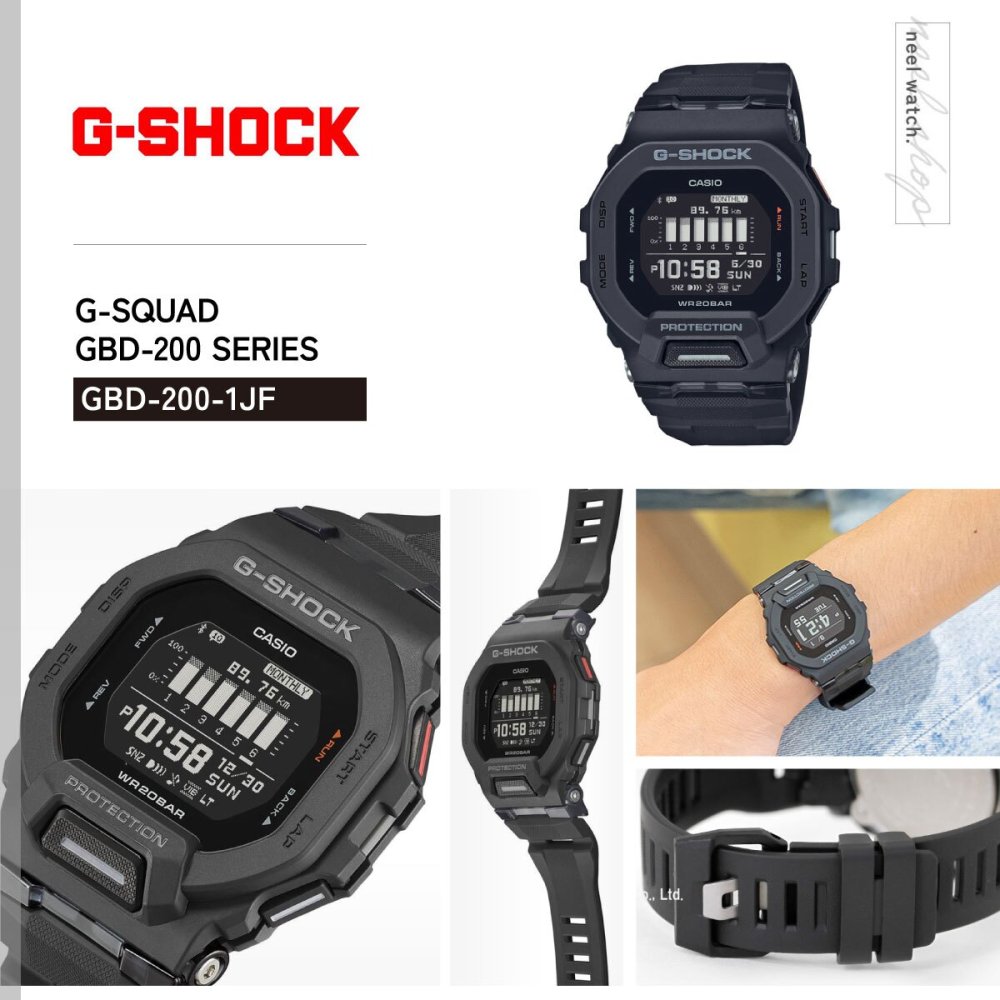 G-SHOCK Gショック G-SQUAD ジースクワッド GBD-200シリーズ GBD-200-1JF メンズ 腕時計 Bluetooth デジタル ブラック CASIO カシオ