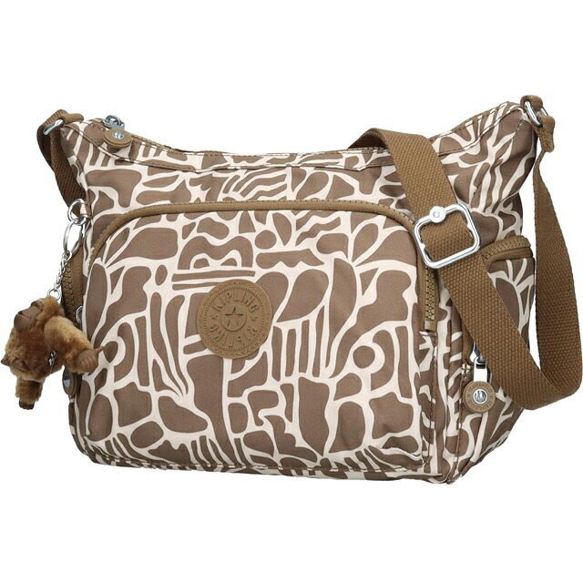 キプリング ショルダーバッグ レディース ブランド Kipling ガブ S ロゴ ワンポイント 総柄 KI6607-9GD Cocktail Khaki