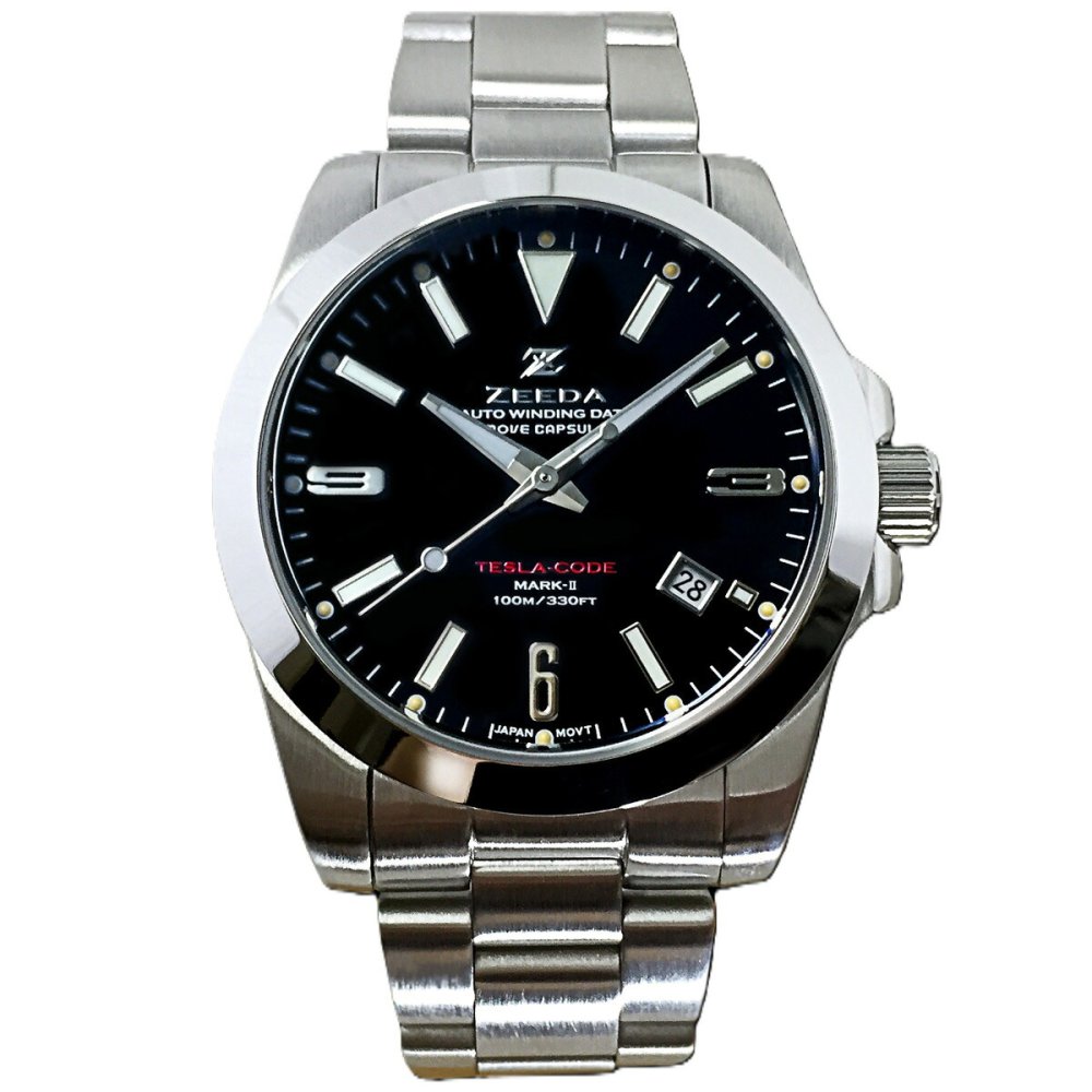 ジーダ ZEEDA テスラコード マーク2 TESLA-CODE MARK-II PIANO BLACK 腕時計 メンズ 自動巻き ZD-TC2-BLK