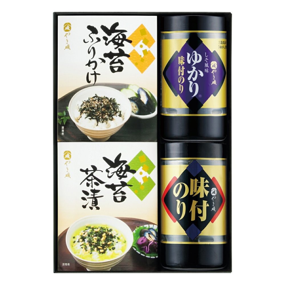 やま磯 味のり 卓上バラエティ ギフトセット 4種入 味付海苔 お茶漬け ご飯のお供 味付のり ふりかけ【北海道・沖縄県・離島 配送不可】