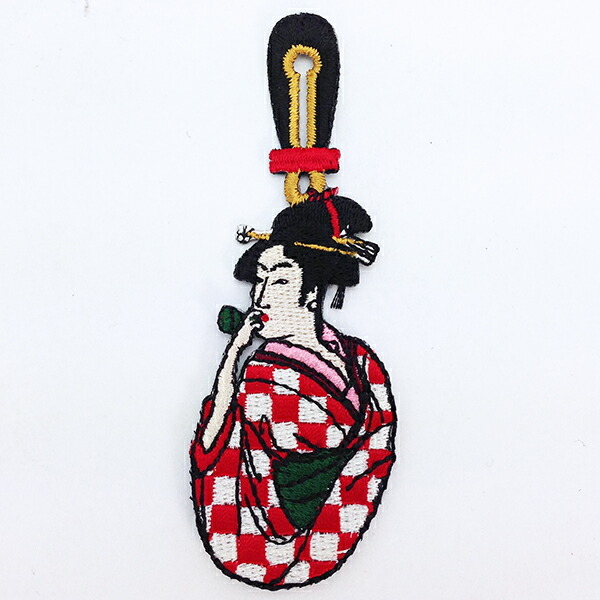 じゃポップ ビードロを吹く女 刺繍ブローチ(MCD)