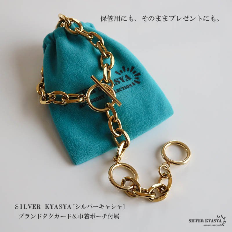 ステンレス マンテルネックレス 留め3箇所 ラリエット Y字 アズキチェーン チョーカー ゴールド 2way お洒落 デザイン 流行り シンプル 太め 変形 レディース 女性 金属アレルギー対応