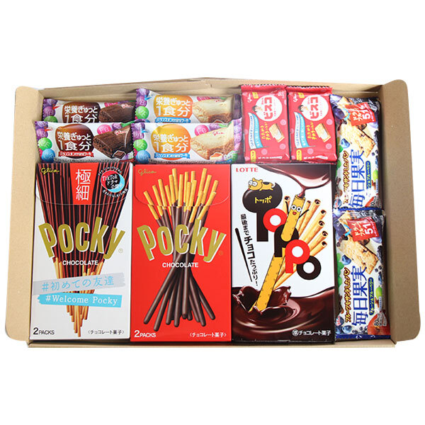 (全国送料無料)お菓子 詰め合わせ ビスコミニパックが2個おまけで付いてくる！ポッキー・トッポセット(6種・計9コ) メール便 (omtmb9653z)【送料無料 詰め合わせ おやつ 小袋 個包装 お試し】
