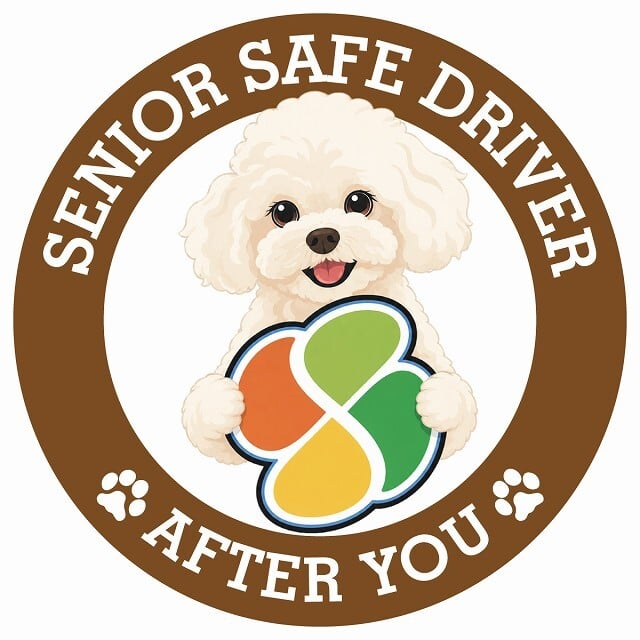カーサイン 高齢者マーク SENIOR SAFE DRIVER マルプー ステッカー シール 直径13cm 肉球 日本製 車