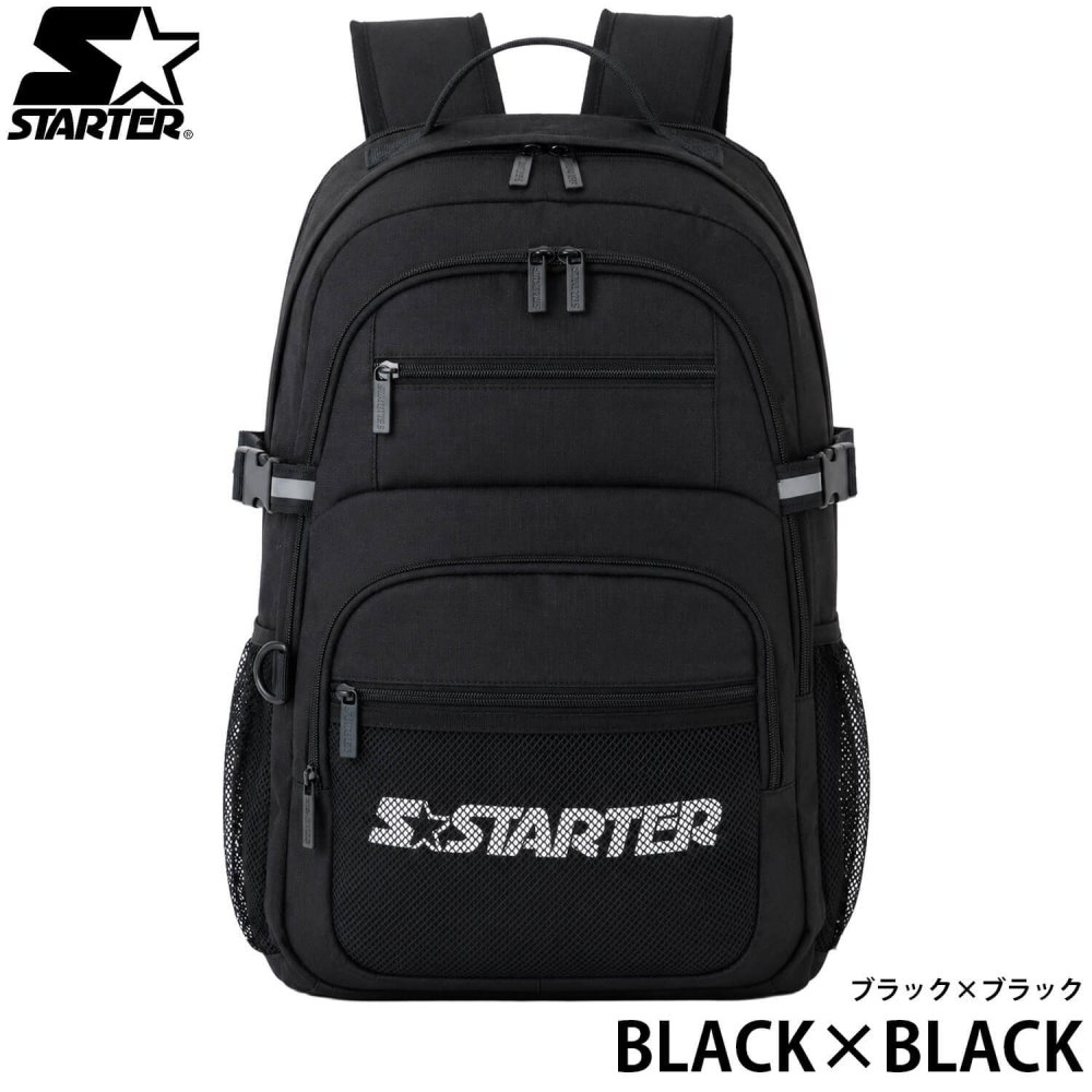 STARTER スターター リュック 大容量 25L 軽量 3層式 PC収納 a4 レディース メンズ 学生 高校生 通勤 通学 新生活 入学準備 ブランド ロゴ スクールリュック スポーツリュック アウトドア 旅行 黒 2026fw