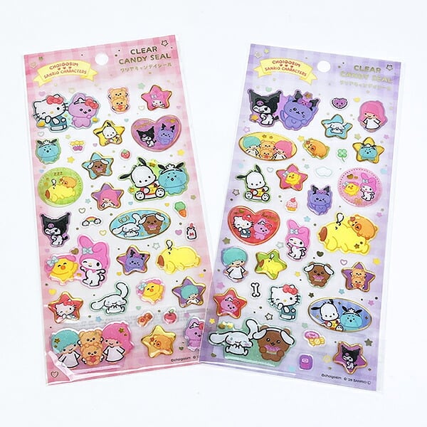 サンリオキャラクターズ ×チェゴシム クリアキャンディシール ライトピンク 文具 Sanrio