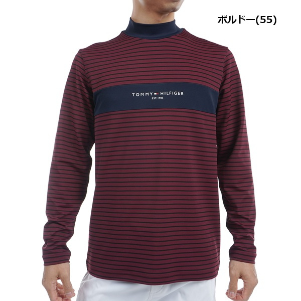 トミーヒルフィガー ゴルフ メンズ エッセンシャル 長袖モックネックシャツ TOMMY HILFIGER GOLF THMA454 秋冬モデル お誕生日祝い お祝い 記念品 お父さん 父の日 彼氏 男性 30代 40代 50代 60代  還暦祝い 敬老の日 人気プレゼント プレゼント