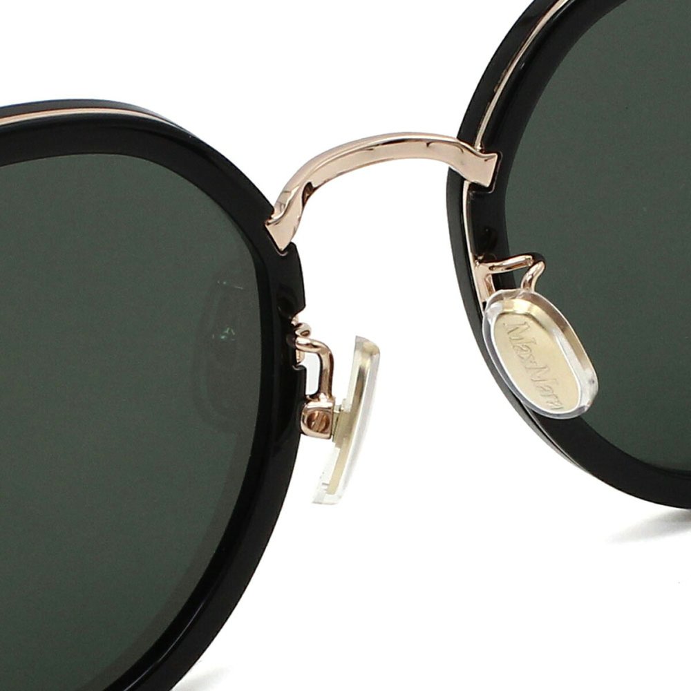 マックスマーラ Max Mara サングラス ノーズパッド UVカット アイウェア ラウンド ボストン MM0148-K/S 01A 57 メンズ レディース ユニセックス ブラック+グレー 海外正規品