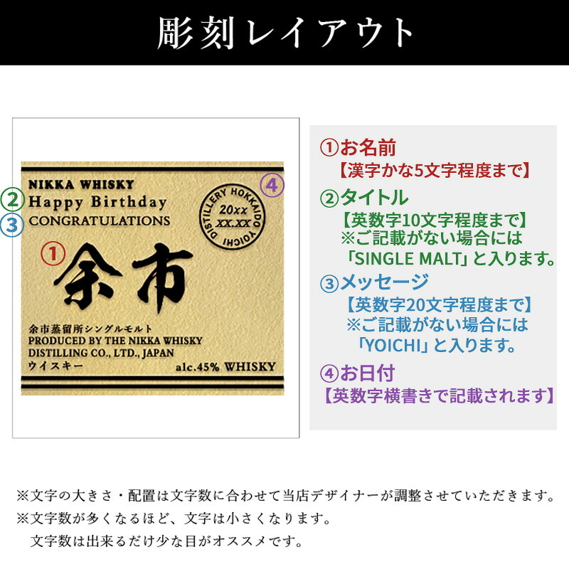 余市 名入れ お酒 ウイスキー  名前入り プレゼント ギフト 面白い センス 定年退職 還暦祝い 退職祝い 男性 女性 お祝い 古希 喜寿 傘寿 米寿 卒寿 白寿 百寿 敬老の日