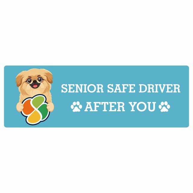 カーサイン 高齢者マーク SENIOR SAFE DRIVER ペキックス ステッカー シール 長方形 20x6.7cm 肉球 日本製 車