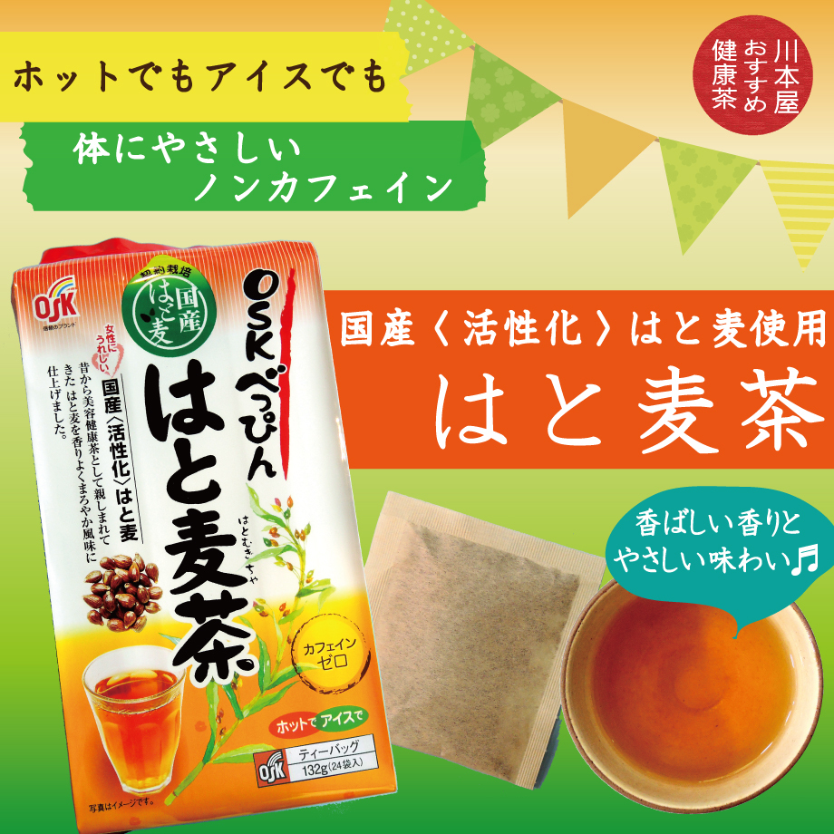 はと麦茶ティーバッグ 5.5ｇ×24ｐ×6袋 からだにやさしいノンカフェイン 妊婦さん・授乳期ママに大人気！ 国産はと麦【健康茶】