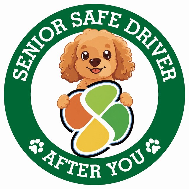 カーサイン 高齢者マーク SENIOR SAFE DRIVER ダップー ステッカー シール 直径13cm 肉球 日本製 車
