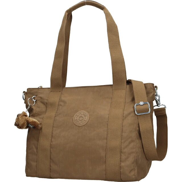 キプリング トートバッグ レディース ブランド Kipling アッセーニ S ロゴ ワンポイント 無地 2WAY KI4400-1NA Smooth Khaki