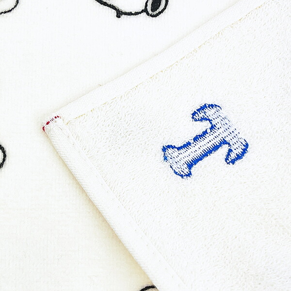 スヌーピー ミニタオル アイコン(T) イニシャル アイボリー ハンカチ SNOOPY