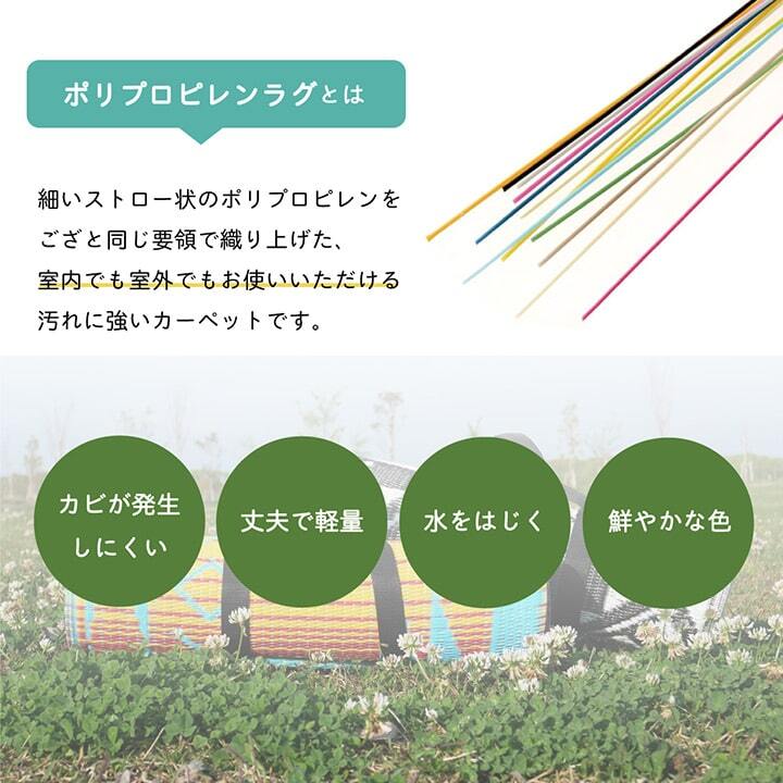 日本製 洗える レジャー シート アウトドア お手入れ 持ち運び 便利 簡単 楽 PP ポリプロピレン エスニック カラフル 約87×140cm