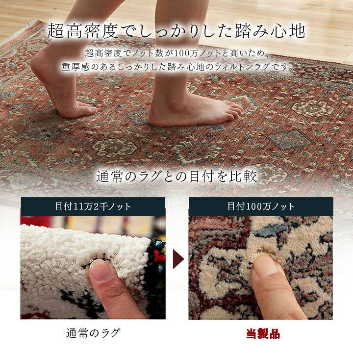 ラグ カーペット デザイン ウィルトン クラシック柄 高級 約150×225cm 新生活