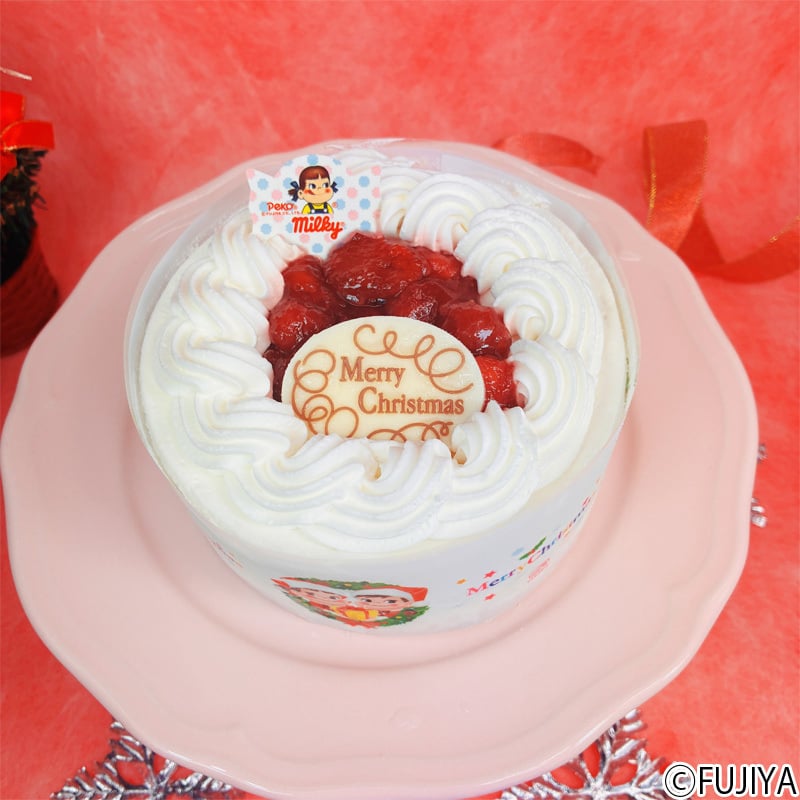 不二家 公式 クリスマス ミルキーケーキ 4号 苺 桃 ペコちゃん 送料無料
