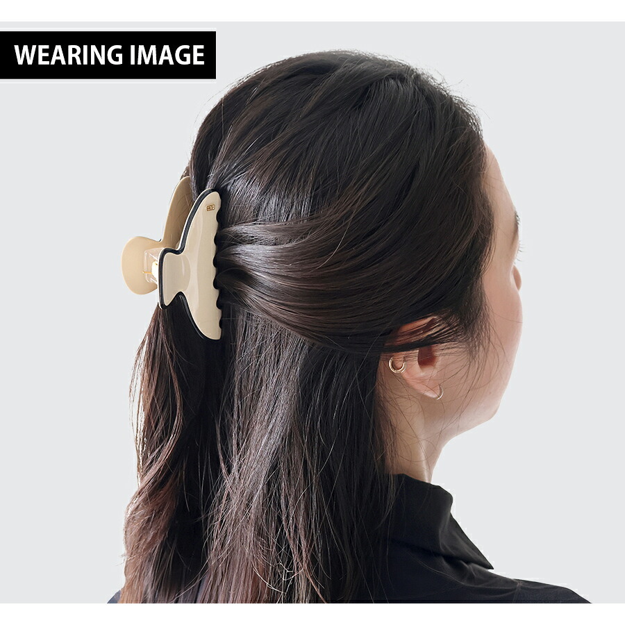 アレクサンドル ドゥ パリ ヘアクリップ レディース ブランド ALEXANDRE DE PARIS リズレMクリップ ACCM-14278-03-S ベージュ ブラック