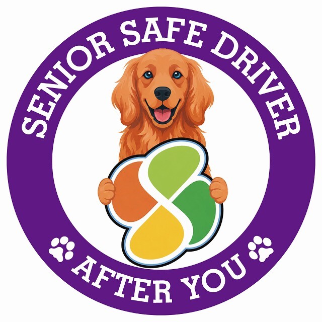 カーサイン 高齢者マーク SENIOR SAFE DRIVER アイリッシュセター ステッカー シール 直径13cm 肉球 日本製 車