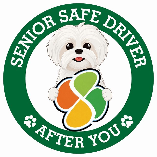 カーサイン 高齢者マーク SENIOR SAFE DRIVER マルシーズー ステッカー シール 直径13cm 肉球 日本製 車